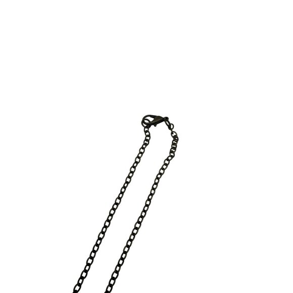 Oval Floral Pendant Necklace With Hebrews 13:5 Verse On Bronze Chain - Picture 3 of 3